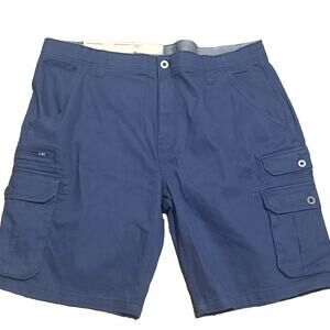 IRON CO. Men's Stretch Twill Cargo Shorts Size 40 Blue 10.5" Inseam NWT